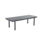 Mesa para Jardim Extensível Rentangular Alumínio 76,5x100cmx256|100cm Preta Naterial
