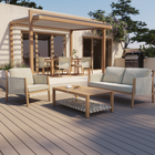 MMesa de centro para Jardim Alumínio Okinawa 38x71x120cm Bege Naterial