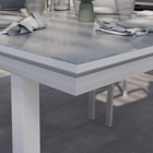 Mesa para Jardim Extensível Retangular Alumínio e Vidro 76,5x100cmx187|244cm Branca Naterial