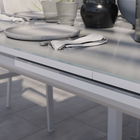 Mesa para Jardim Extensível Retangular Alumínio e Vidro 76,5x100cmx187|244cm Branca Naterial
