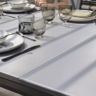 Mesa para Jardim Extensível Retangular Alumínio e Vidro 100x187|244cm Cinza Odyssea Naterial