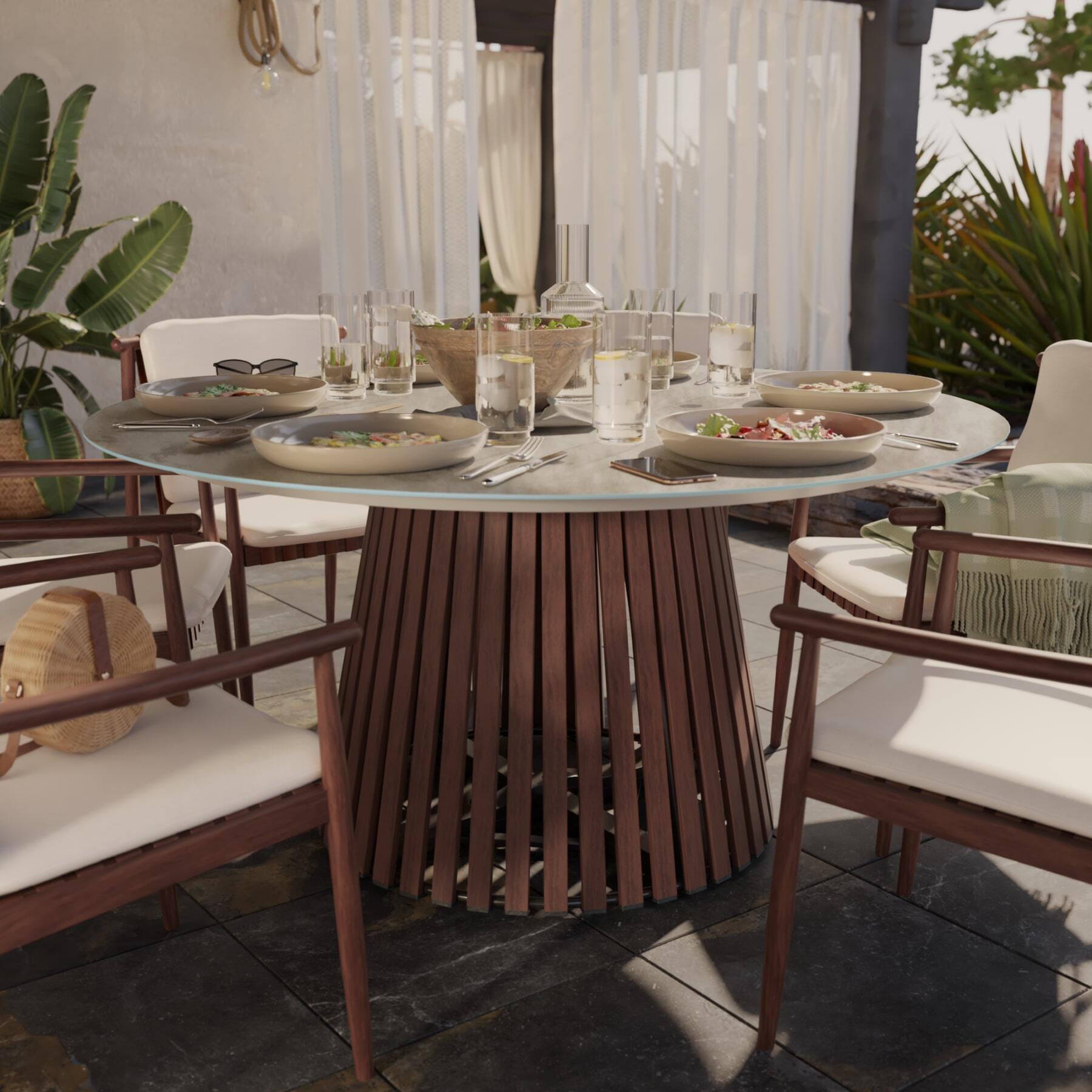 Mesa para Jardim 6 Lugares Retrô Naterial