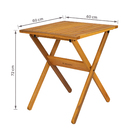 Mesa para Jardim Dobrável Solarium 4 Lugares Quadrada 72x60x60cm Eucalipto Amarelo Naterial