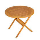 Mesa para Jardim Dobrável Solarium 4 Lugares Redonda 72x90x90cm Eucalipto Amarelo Naterial