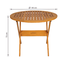Mesa para Jardim Dobrável Solarium 4 Lugares Redonda 72x90x90cm Eucalipto Amarelo Naterial