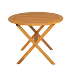 Mesa para Jardim Dobrável Solarium 4 Lugares Redonda 72x90x90cm Eucalipto Amarelo Naterial