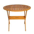 Mesa para Jardim Dobrável Solarium 4 Lugares Redonda 72x90x90cm Eucalipto Amarelo Naterial