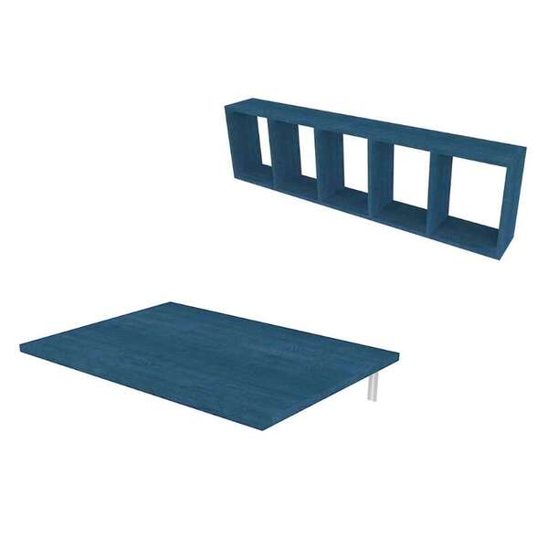 Mesa Para Notebook Dobrável Blaine Com Nicho Azul