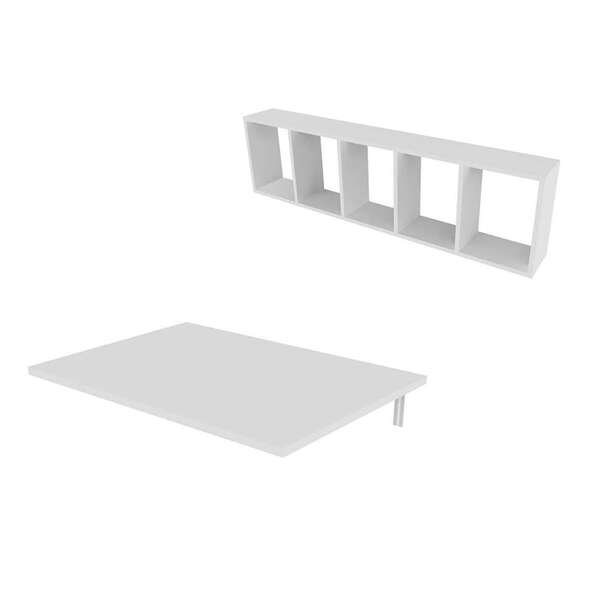 Mesa Para Notebook Dobrável Blaine Com Nicho Branca