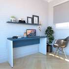 Mesa Para Notebook Natus Branca E Azul 120 Cm