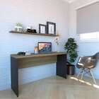 Mesa Para Notebook Natus Preta E Carvalho 160 Cm