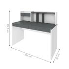 Mesa Para Quarto 2 Gavetas Nebraska Grafito Branco