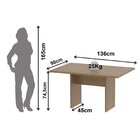 Mesa Para Reunião 6 Lugareso 136cm X 90cm  Amêndoa