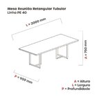 Mesa Para Reunião Industrial 200cmx90cm Pe40  Grafito