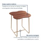 Mesa Para Sala De Estar Lateral Aura Lamina Nogueira/metálico