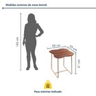 Mesa Para Sala De Estar Lateral Aura Lamina Nogueira/metálico
