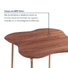 Mesa Para Sala De Estar Lateral Aura Lamina Nogueira/metálico