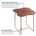 Mesa Para Sala De Estar Lateral Aura Lamina Nogueira/metálico