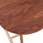 Mesa Para Sala De Estar Lateral Aura Lamina Nogueira/metálico