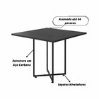 Mesa Para Sala De Jantar 04 Lugares Industrial Aço Carbono Al