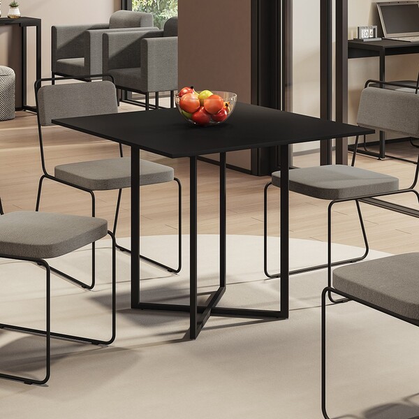 Mesa Para Sala De Jantar 04 Lugares Industrial Aço Carbono Al