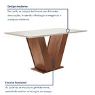 Mesa Para Sala De Jantar 120cm Tampo Em Vidro/mdf Espanha Esp