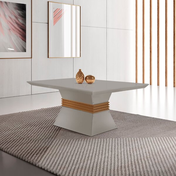 Mesa Para Sala De Jantar 120cm Tampo Mdf Canto Reto Clarice