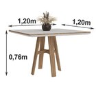 Mesa Para Sala De Jantar 120x120cm Ágata  Naturalíssimo/branco