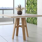 Mesa Para Sala De Jantar 120x120cm Ágata  Naturalíssimo/branco
