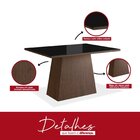 Mesa Para Sala De Jantar 120x90cm Com Vidro Lapidado  Tabaco/