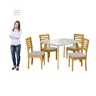 Mesa Para Sala De Jantar 137x90cm Tampo Vidro/mdf Rafaela Ave