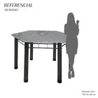 Mesa Para Sala De Jantar 140x121cm Base 06 Granito Ocre / Pra