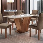 Mesa Para Sala De Jantar 160cm Tampo Em Vidro/mdp Espanha Esp