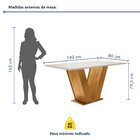 Mesa Para Sala De Jantar 160cm Tampo Em Vidro/mdp Espanha Esp