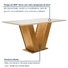 Mesa Para Sala De Jantar 160cm Tampo Em Vidro/mdp Espanha Esp
