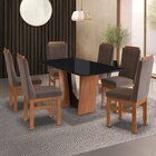 Mesa Para Sala De Jantar 160x90cm Com Vidro Lapidado Canela/p