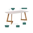 Mesa Para Sala De Jantar 180cm Com Vidro Caju Off White