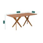 Mesa Para Sala De Jantar 180cm Sem Vidro Cacau Cinamomo