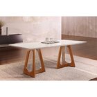 Mesa Para Sala De Jantar 180x90cm Tampo Vidro/mdf Cítara Yesc