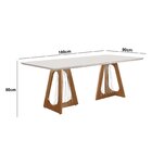Mesa Para Sala De Jantar 180x90cm Tampo Vidro/mdf Cítara Yesc