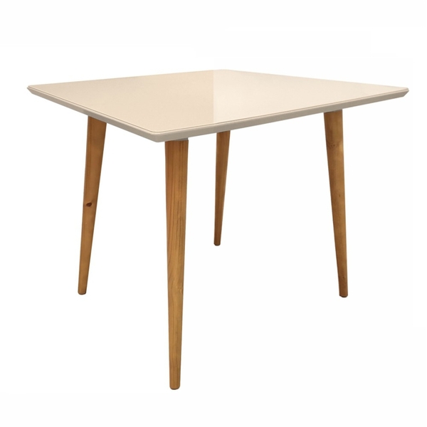 Mesa Para Sala De Jantar 1.2 Dorothy Off White Tampo Em Vidro