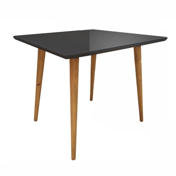 Mesa Para Sala De Jantar 1.2 Dorothy Preto Tampo Em Vidro
