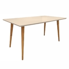 Mesa Para Sala De Jantar 1.6 Kalel Off White Tampo Em Vidro