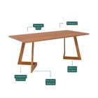 Mesa Para Sala De Jantar 210cm Sem Vidro Caju Cinamomo