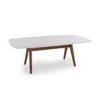 Mesa Para Sala De Jantar 220x75cm Beatriz Off White / Amendoa