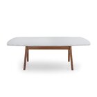 Mesa Para Sala De Jantar 220x75cm Beatriz Off White / Amendoa