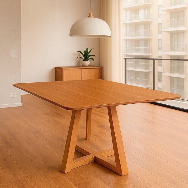 Mesa Para Sala De Jantar 90cm Sofisticada Com Tampo Laminado