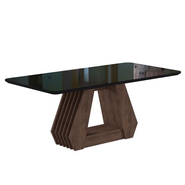 Mesa Para Sala De Jantar Agata Com Tampo Mdf/vidro 180 Cm Cim