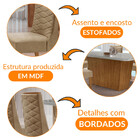 Mesa Para Sala De Jantar Aida 180cm Mdf Canto Copo Com Vidro