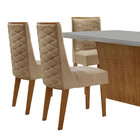 Mesa Para Sala De Jantar Aida 180cm Mdf Canto Copo Com Vidro